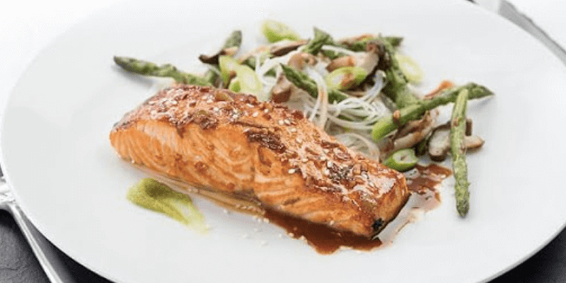 A recipe for salmon with garlic and ginger